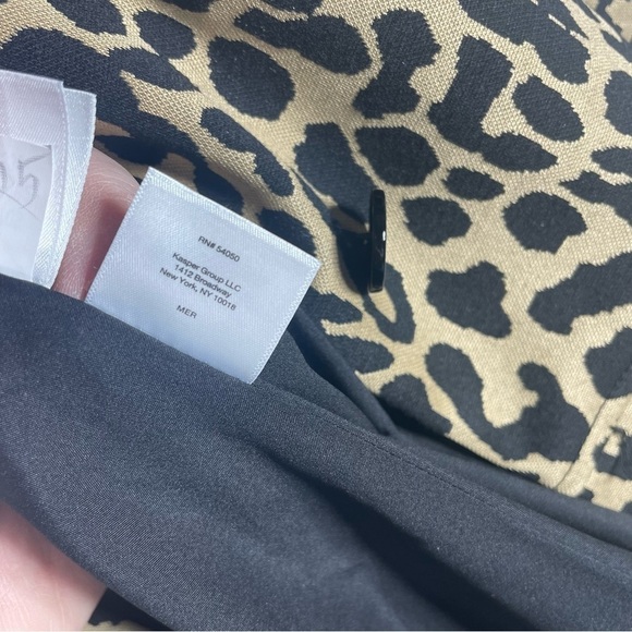Kasper Petite Leopard Print Long line jacket coat 12P - Picture 12 of 15